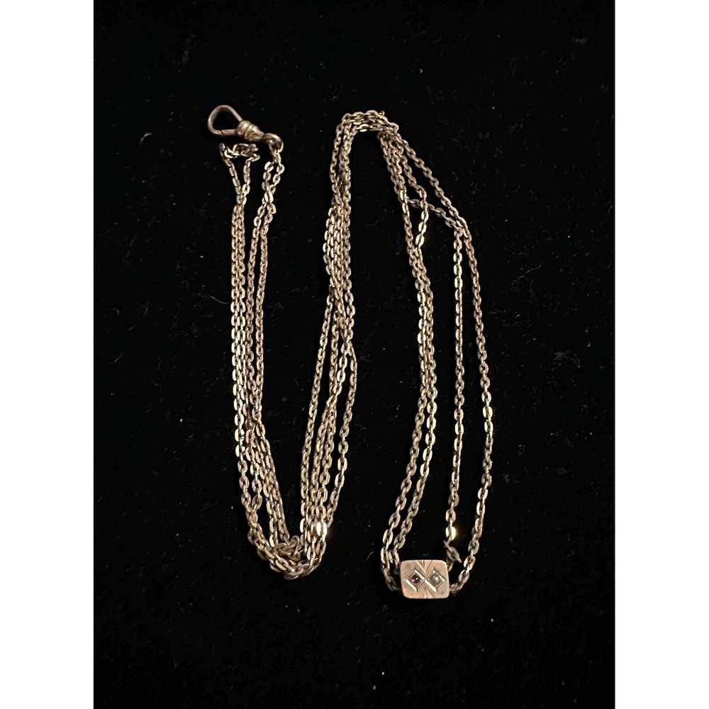 Antique Victorian Lady's Pocketwatch Chain w/ Slide B&D